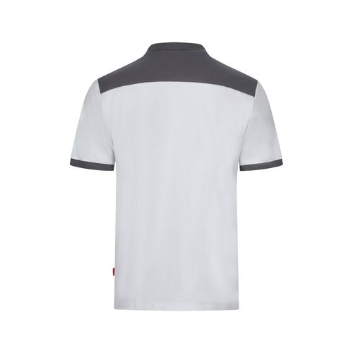 VL VELES. Polo de piqué elástico bicolor (200g/m²) con manga corta, en poliéster (96%) y elastano (4%)