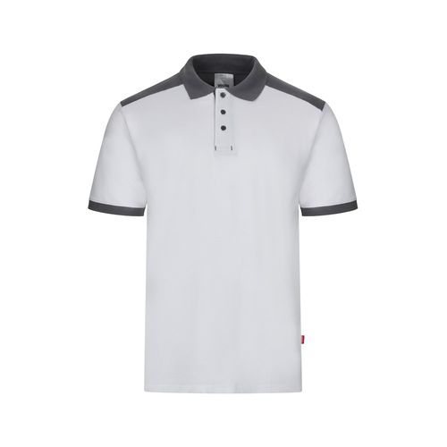 VL VELES. Polo de piqué elástico bicolor (200g/m²) con manga corta, en poliéster (96%) y elastano (4%)