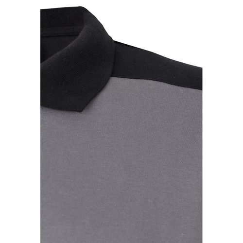 VL VELES. Polo de piqué elástico bicolor (200g/m²) con manga corta, en poliéster (96%) y elastano (4%)