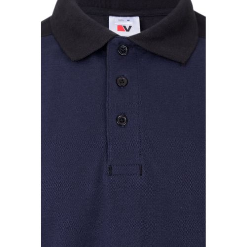 VL VELES. Polo de piqué elástico bicolor (200g/m²) con manga corta, en poliéster (96%) y elastano (4%)