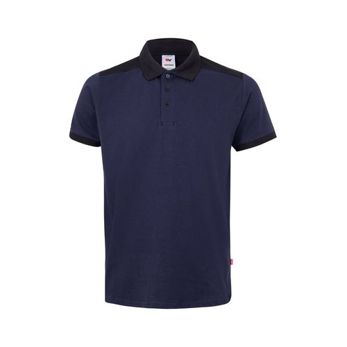 VL VELES. Polo de piqué elástico bicolor (200g/m²) con manga corta, en poliéster (96%) y elastano (4%)