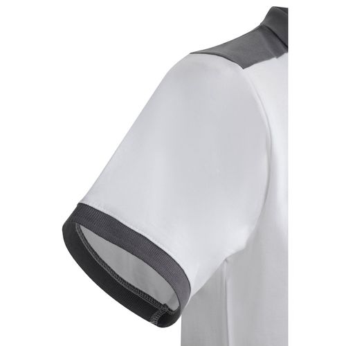 VL VELES. Polo de piqué elástico bicolor (200g/m²) con manga corta, en poliéster (96%) y elastano (4%)