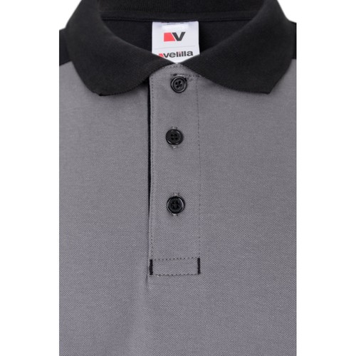 VL VELES. Polo piqué bicolore stretch (200g/m²), manches courtes, en polyester (96%) et élasthanne (4%) - 6