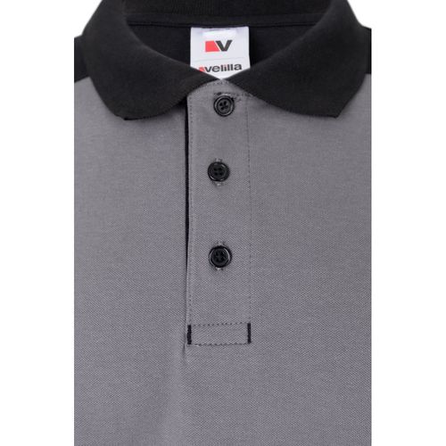 VL VELES. Polo de piqué elástico bicolor (200g/m²) con manga corta, en poliéster (96%) y elastano (4%)