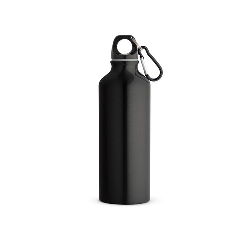 black RE-LANDSCAPE M. Botella de aluminio reciclado (100% rAL) con mosquetón 530 mL