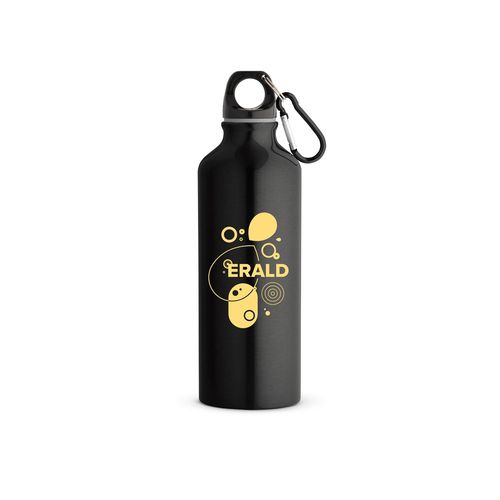 black RE-LANDSCAPE M. Botella de aluminio reciclado con mosquetón 530 mL