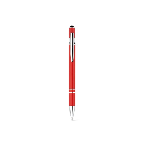 red NEIL. Bolígrafo con cuerpo de aluminio reciclado (100% rAL) y puntero táctil