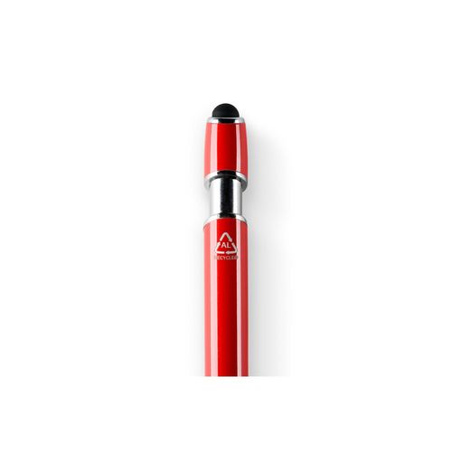 red NEIL. Bolígrafo con cuerpo de aluminio reciclado (100% rAL) y puntero táctil