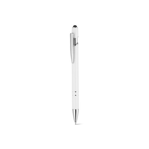 white NEIL. Bolígrafo con cuerpo de aluminio reciclado (100% rAL) y puntero táctil