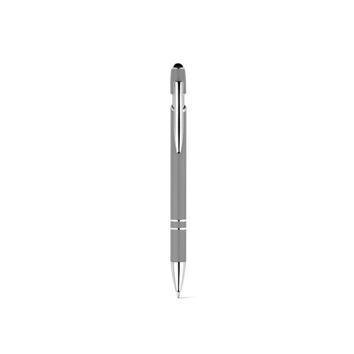 gray NEIL. Bolígrafo con cuerpo de aluminio reciclado (100% rAL) y puntero táctil