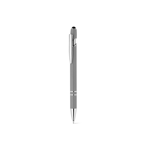 gray NEIL. Bolígrafo con cuerpo de aluminio reciclado (100% rAL) y puntero táctil
