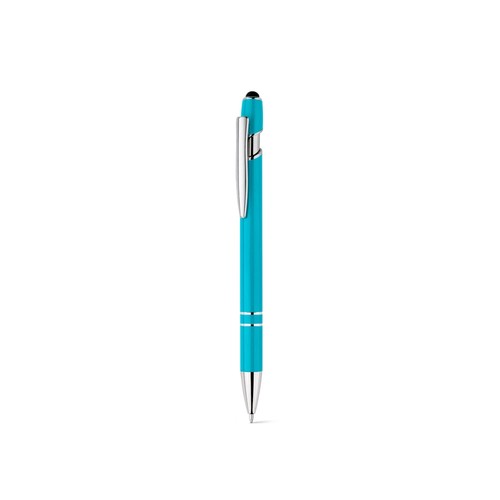 azul claro NEIL. Bolígrafo con cuerpo de aluminio reciclado (100% rAL) y puntero táctil