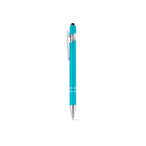azul claro NEIL. Bolígrafo con cuerpo de aluminio reciclado (100% rAL) y puntero táctil