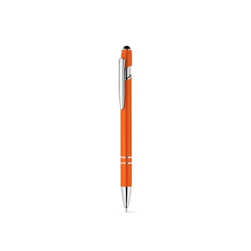 orange NEIL. Bolígrafo con cuerpo de aluminio reciclado (100% rAL) y puntero táctil