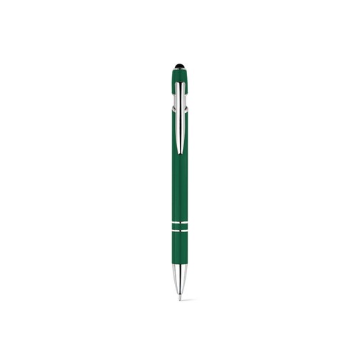 verde oscuro NEIL. Bolígrafo con cuerpo de aluminio reciclado (100% rAL) y puntero táctil