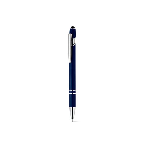 azul marino NEIL. Bolígrafo con cuerpo de aluminio reciclado (100% rAL) y puntero táctil