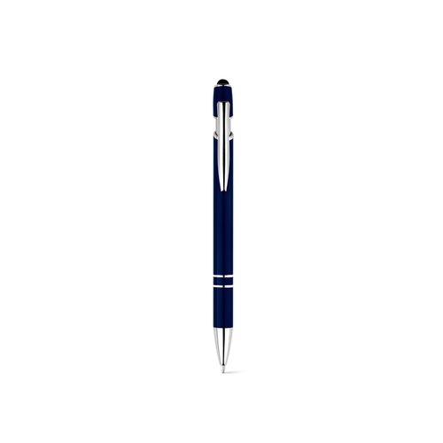 azul marino NEIL. Bolígrafo con cuerpo de aluminio reciclado (100% rAL) y puntero táctil
