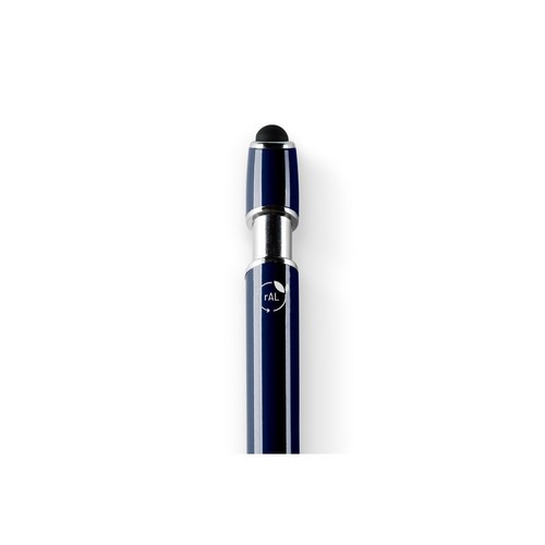 azul marino NEIL. Bolígrafo con cuerpo de aluminio reciclado (100% rAL) y puntero táctil