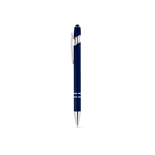 azul marino NEIL. Bolígrafo con cuerpo de aluminio reciclado (100% rAL) y puntero táctil