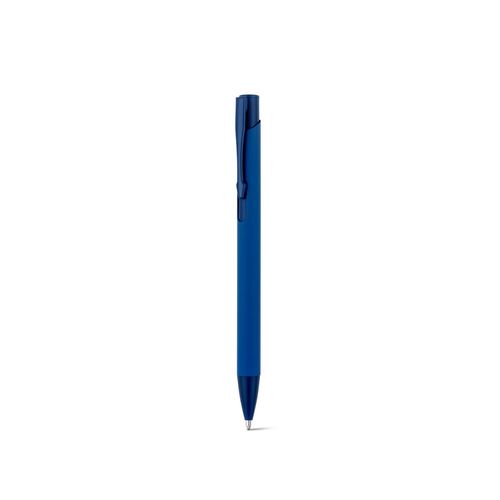 blue CLINT. Bolígrafo de aluminio reciclado (100% rAL) con acabado de goma