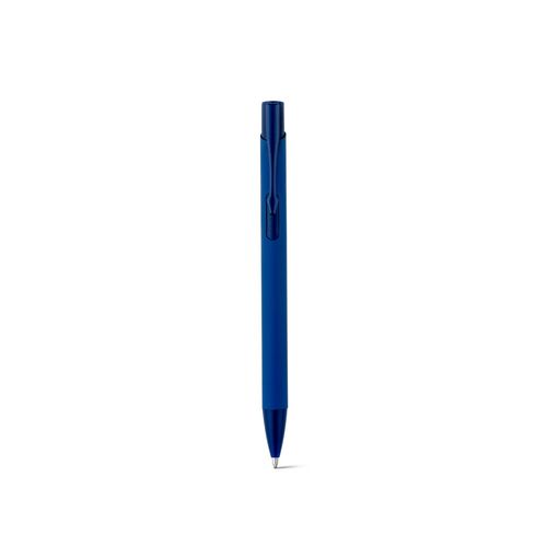 blue CLINT. Bolígrafo de aluminio reciclado (100% rAL) con acabado de goma