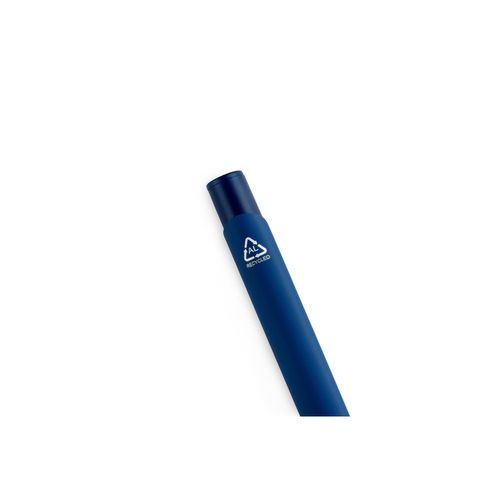 blue CLINT. Bolígrafo de aluminio reciclado (100% rAL) con acabado de goma