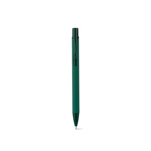 verde oscuro CLINT. Bolígrafo de aluminio reciclado (100% rAL) con acabado de goma