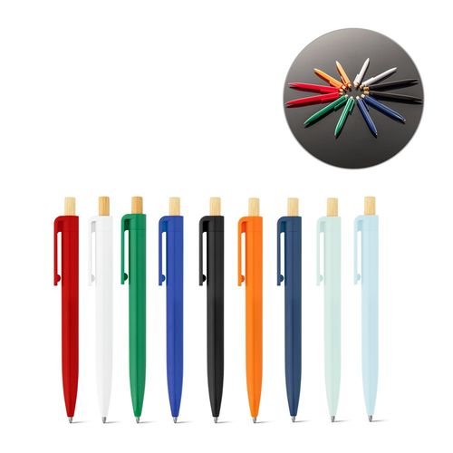 ZARA. Stylo à bille en ABS recyclé (100% rABS) avec bouton en bambou - 1