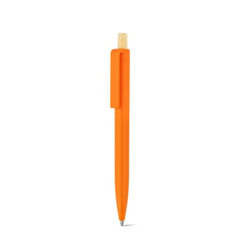 orange ZARA. Bolígrafo de ABS reciclado (100% rABS) con botón de bambú