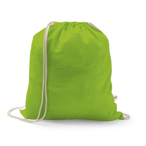 verde claro ISTANBUL. Mochila confeccionada en algodón reciclado (70%) y poliéster (30% rPET) (150 g/m²)