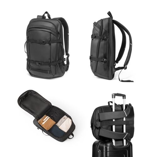 KAMPALA. Sac à dos pour ordinateur portable en polyester recyclé haute densité 900D, avec revêtement imperméable et doublure en polyester recyclé 210D 17'3" - 1