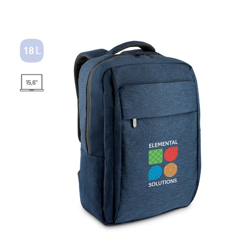 COVENTRY. MOCHILA PARA PORTÁTIL TOTALMENTE ACOLCHADA EN POLIÉSTER RECICLADO DE ALTA DENSIDAD 300D Y FORRO DE POLIÉSTER RECICLADO 210D 15.6’