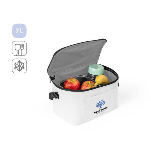 CANCUN. BOLSA TÉRMICA DE POLIÉSTER RECICLADO 600D CON CORREA DE CINCHA AJUSTABLE 7 L