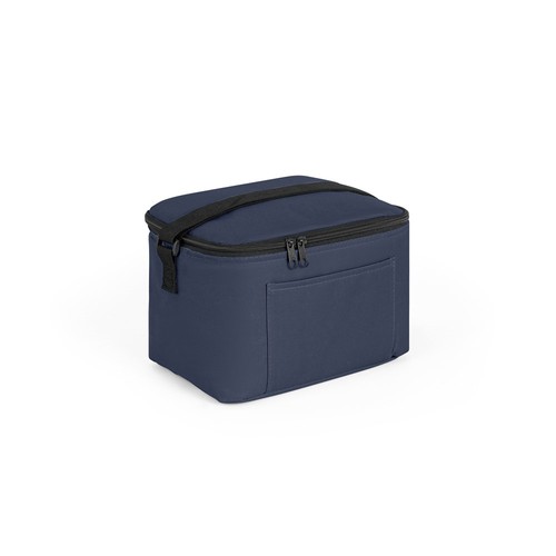 blue CANCUN. Bolsa térmica de poliéster reciclado 600D con correa de cincha ajustable 7 L