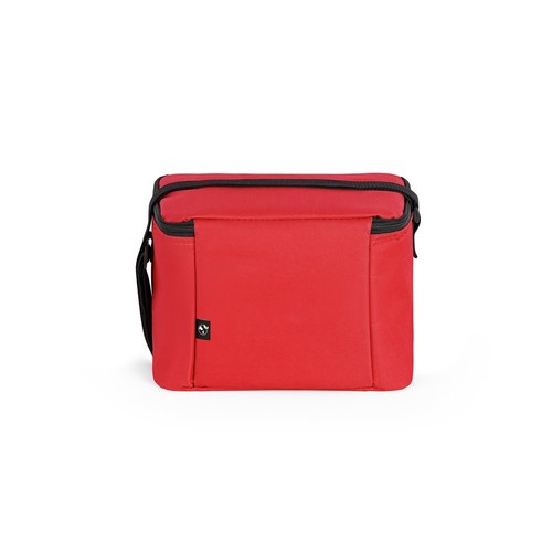 red CANCUN. Bolsa térmica de poliéster reciclado 600D con correa de cincha ajustable 7 L