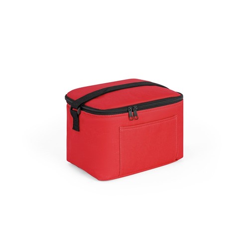 red CANCUN. Bolsa térmica de poliéster reciclado 600D con correa de cincha ajustable 7 L