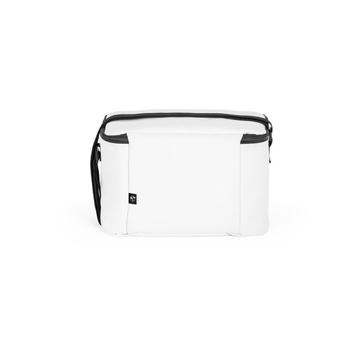white CANCUN. Bolsa térmica de poliéster reciclado 600D con correa de cincha ajustable 7 L