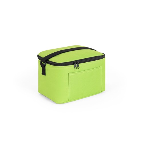 verde claro CANCUN. Bolsa térmica de poliéster reciclado 600D con correa de cincha ajustable 7 L