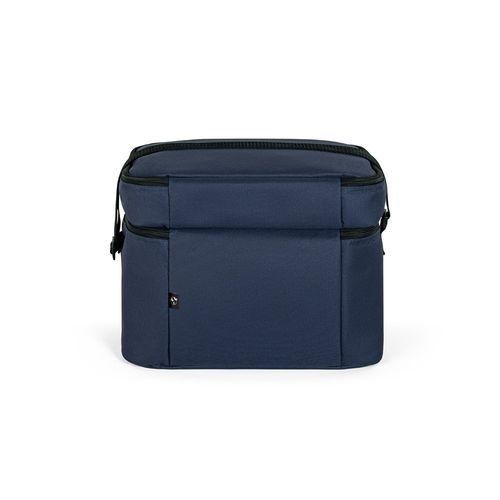 blue CANCUN LARGE. Bolsa térmica de poliéster reciclado 600D, con correa de cincha ajustable 14 L