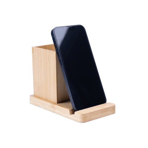 natural ERWIN. Juego de escritorio con soporte para móvil y vaso