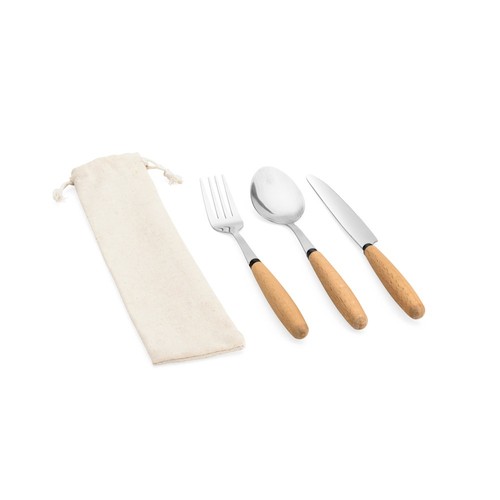 natural BOULUD. Juego de 3 piezas en madera de acacia