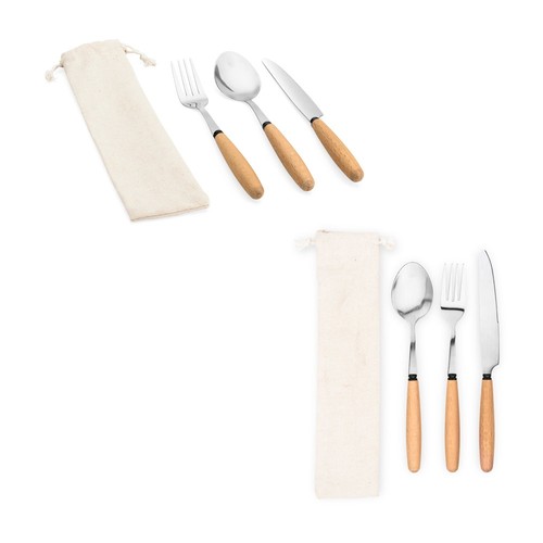 BOULUD. Juego de 3 piezas en madera de acacia, Merchandising, artículos personalizados para tu promoción de marca