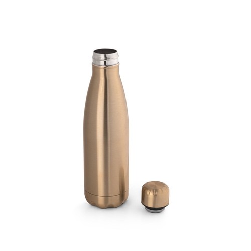 dorado satinado SHOW METALLIC. Botella de acero inoxidable con acabado metalizado mate 510 mL