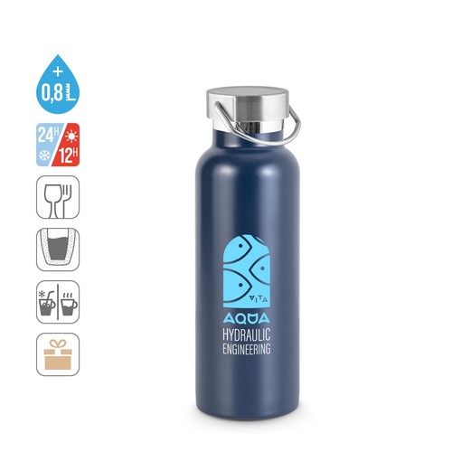 DUPLANTIS. BOTELLA DE ACERO INOXIDABLE (36% RECICLADO) CON AISLAMIENTO AL VACÍO DE 810 ML