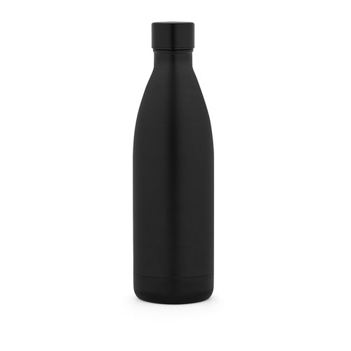 black RE-BUFFON XL. Botella de acero inoxidable de doble pared (90% reciclado) 1L