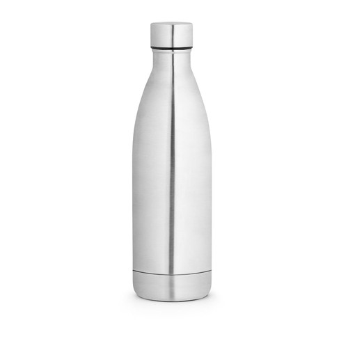plateado satinado RE-BUFFON XL. Botella de acero inoxidable de doble pared (90% reciclado) 1L