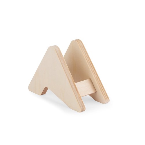 natural PLYCORK. Soporte de madera contrachapada con 6 posavasos de corcho