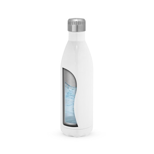white AMORTI XL. Botella deportiva de acero inoxidable sublimado 1'1 L