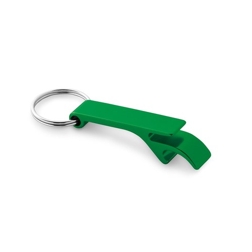 green RE-BAITT. Llavero con abridor de chapas de aluminio reciclado (100% rAL)