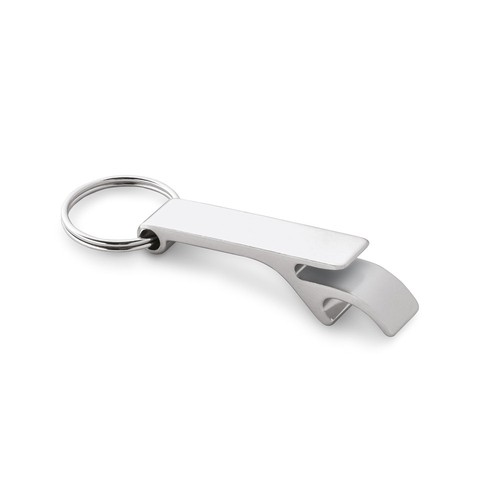 plateado satinado RE-BAITT. Llavero con abridor de chapas de aluminio reciclado (100% rAL)